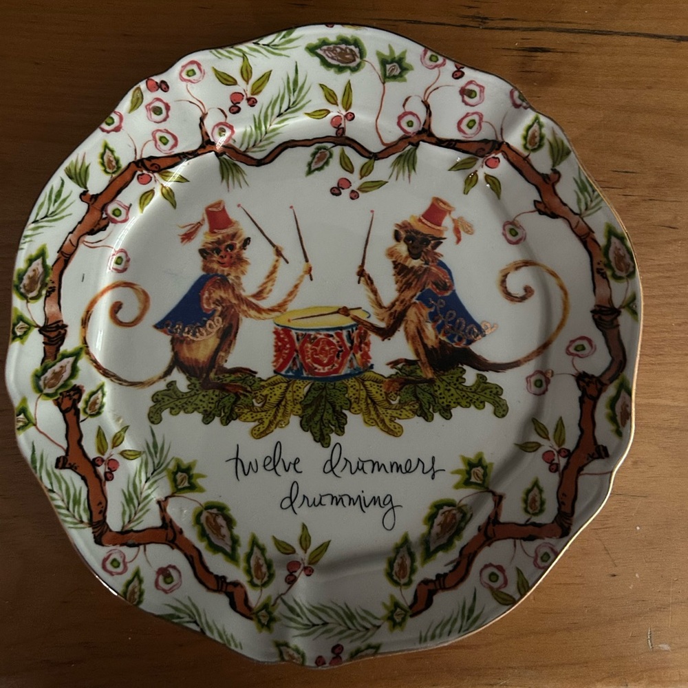 Anthropologie 12 Days of Christmas Holiday Plate - NWOT